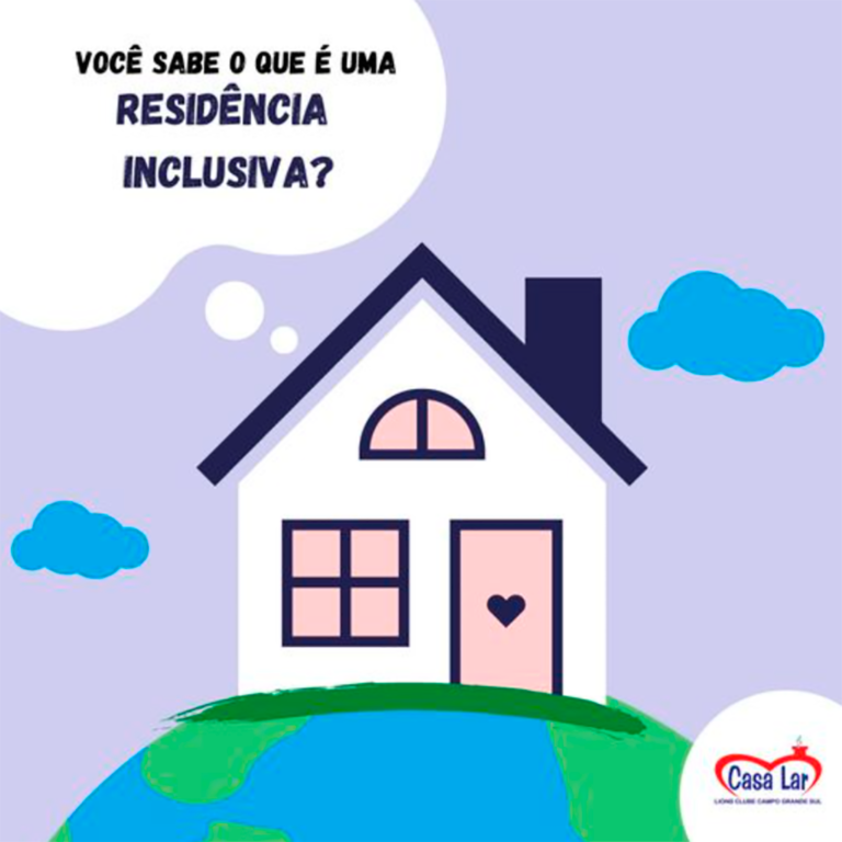 Imagem com uma casa e o questionamento: você sabe o que é uma residência inclusiva?