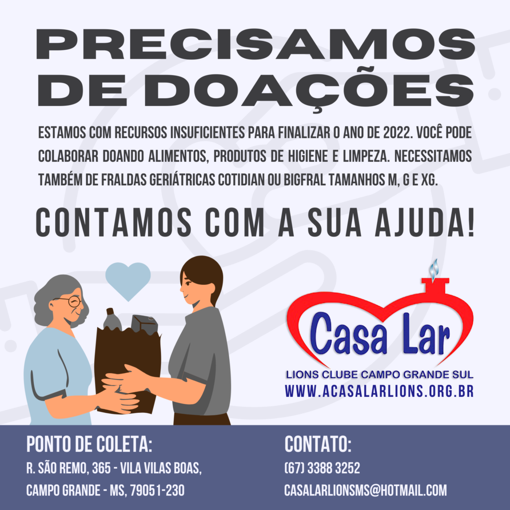 Campanha de arrecadação de doações - Casa Lar Lions (2022)